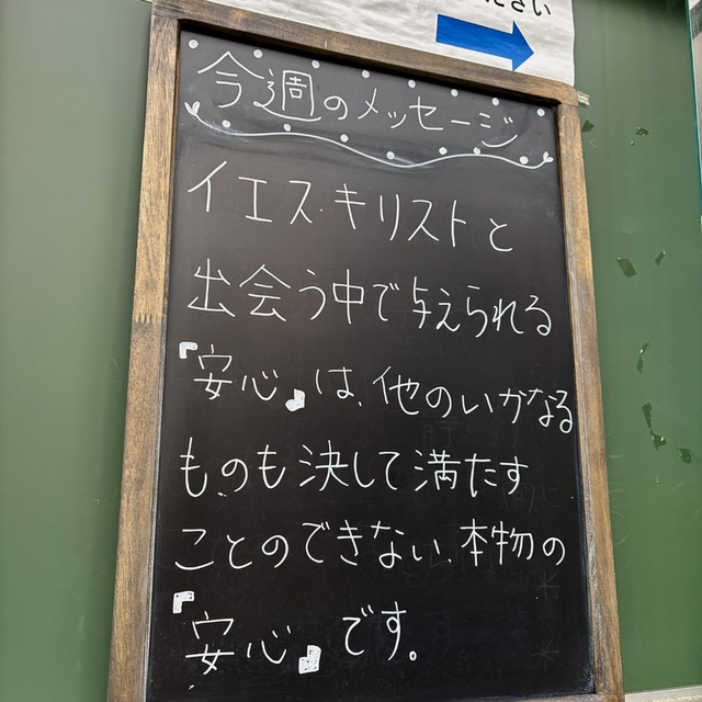 平和のうちに身を横たえ、わたしは眠ります。主よ、あなただけが、確かに／わたしをここに住まわせてくださるのです。（聖書　詩編4:9)

苦難や不安がなくなることはありません。しかし、その中にあっても、主イエスは、平安を与えてくださる方です。
教会の玄関に植えた菜の花が咲き始めました。小さな菜の花に心が深くいやされています。
菜の花を咲かせてくださる主が、みなさまの今週の歩みを主しか与えることのできない平安で満たしてくださいますように。